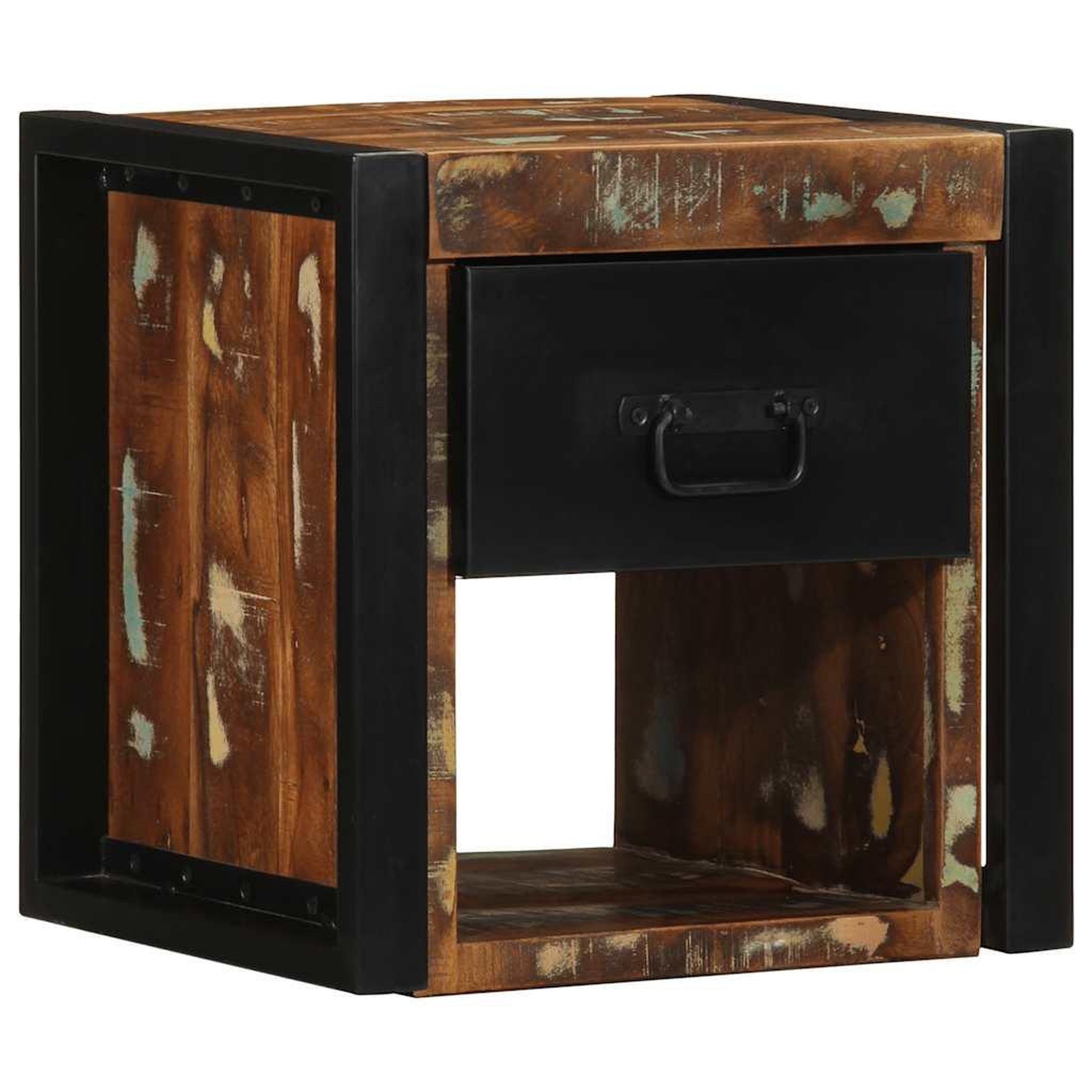 Voir la diapositive 2 : VIDAXL Tables de chevet 2 pcs multicolore 40x35x40cm bois recuperation