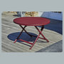 Voir la diapositive 1 : DCB GARDEN Table de jardin ronde pliante - 4/6 places - Aluminium - Rouge carmin - MARIUS
