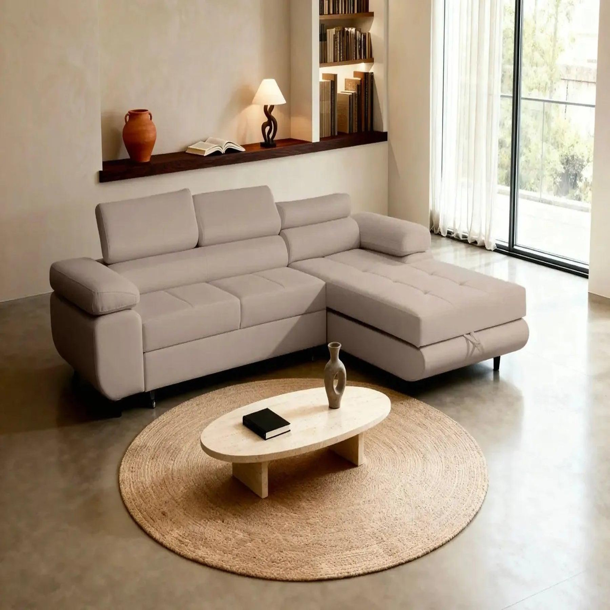 Voir la diapositive 2 : CASANOVA PARIS Charlie - canapé d'angle convertible tissu chiné