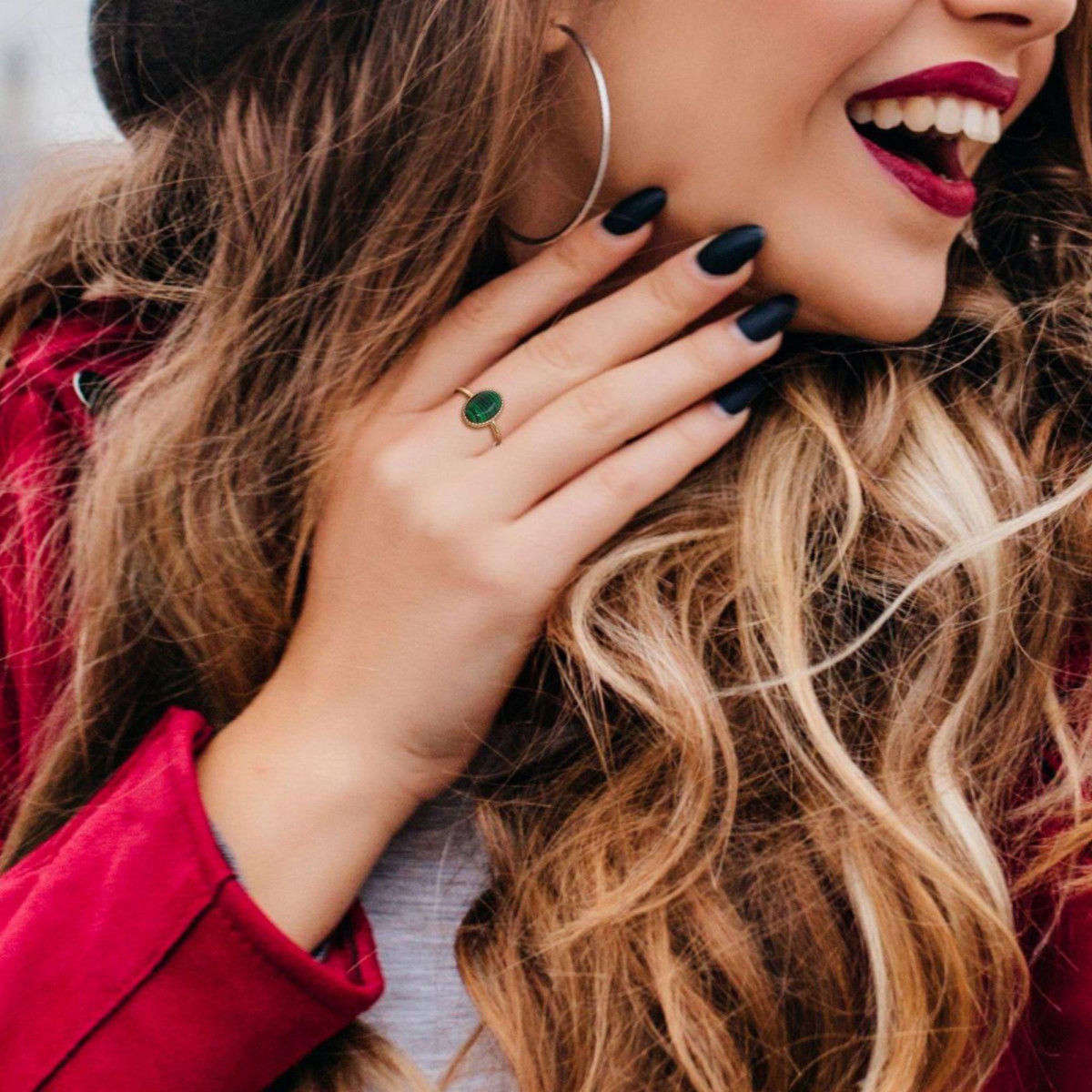 SC BOHEME Bague ajustable SC Bohème ornée d'un onyx noir