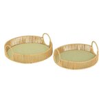 ATMOSPHERA Lot de 2 Plateaux Ronds  Ali  35cm Naturel