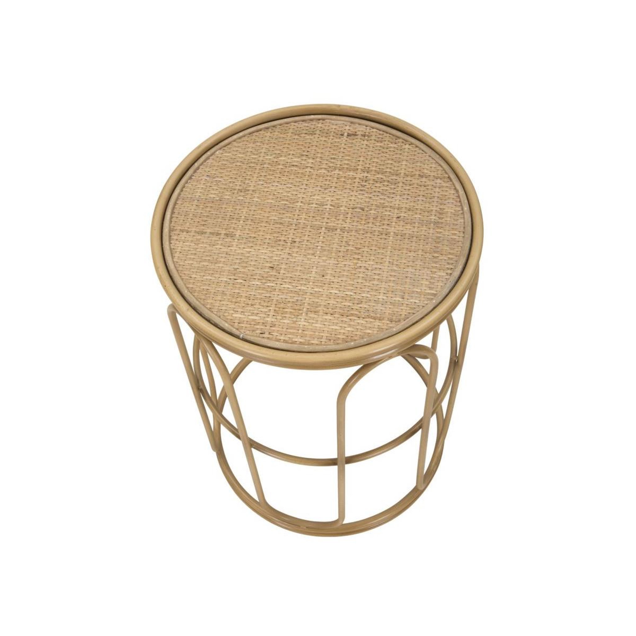 Voir la diapositive 2 : Paris Prix Table d'appoint design en rotin  samui  55cm naturel