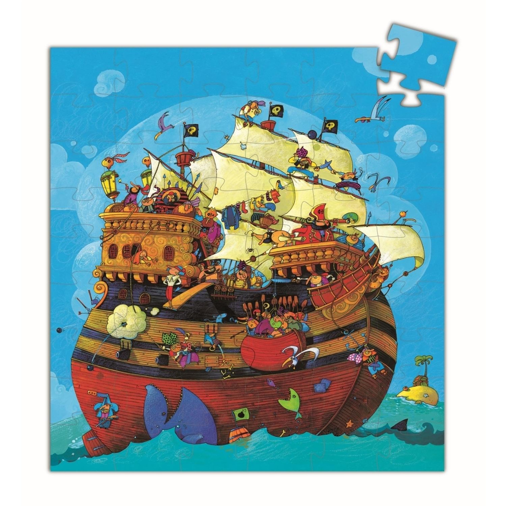 Voir la diapositive 2 : Djeco Puzzle silhouette 54p le bateau de barberousse