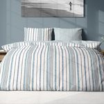 Home collection Parure housse de couette 100% coton lyocell 57fils calanque. Coloris disponibles : Bleu