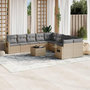Voir la diapositive 1 : VIDAXL Salon de jardin 11 pcs avec coussins beige resine tressee