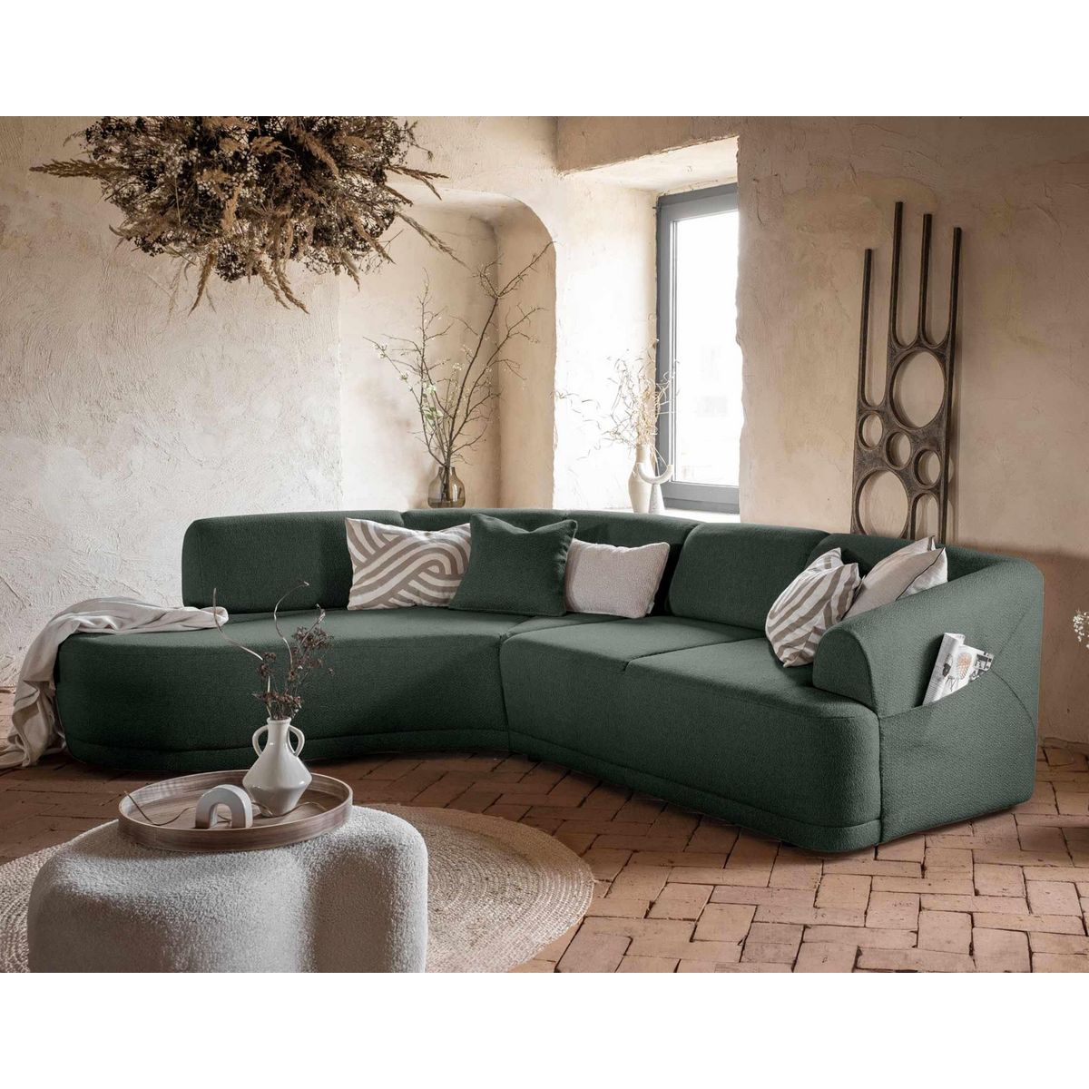 BEST MOBILIER Siena - canapé d'angle gauche - 5 places - en tissu