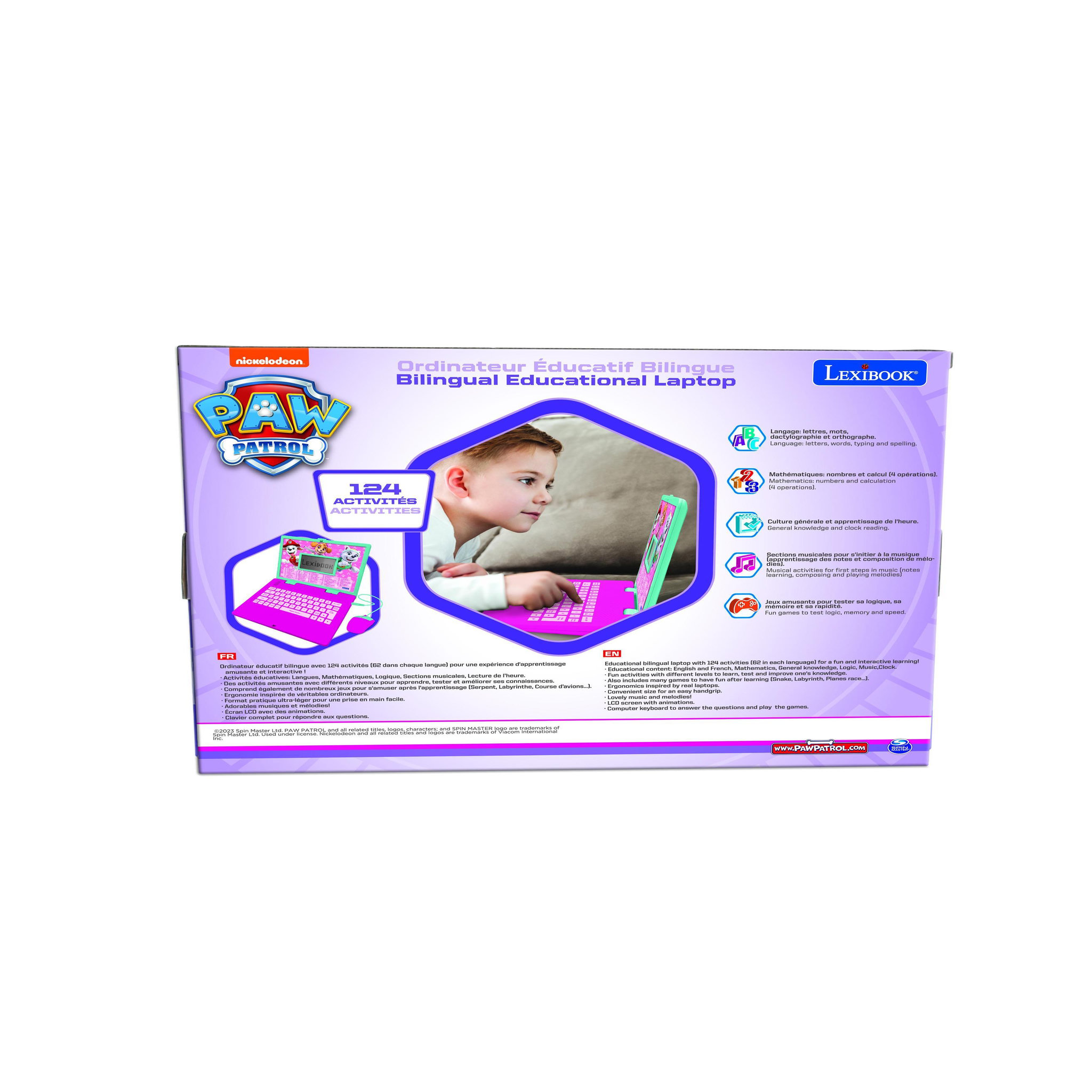 Voir la diapositive 4 : Lexibook Ordinateur portable éducatif bilingue La Pat Patrouille Girly (FR/EN)