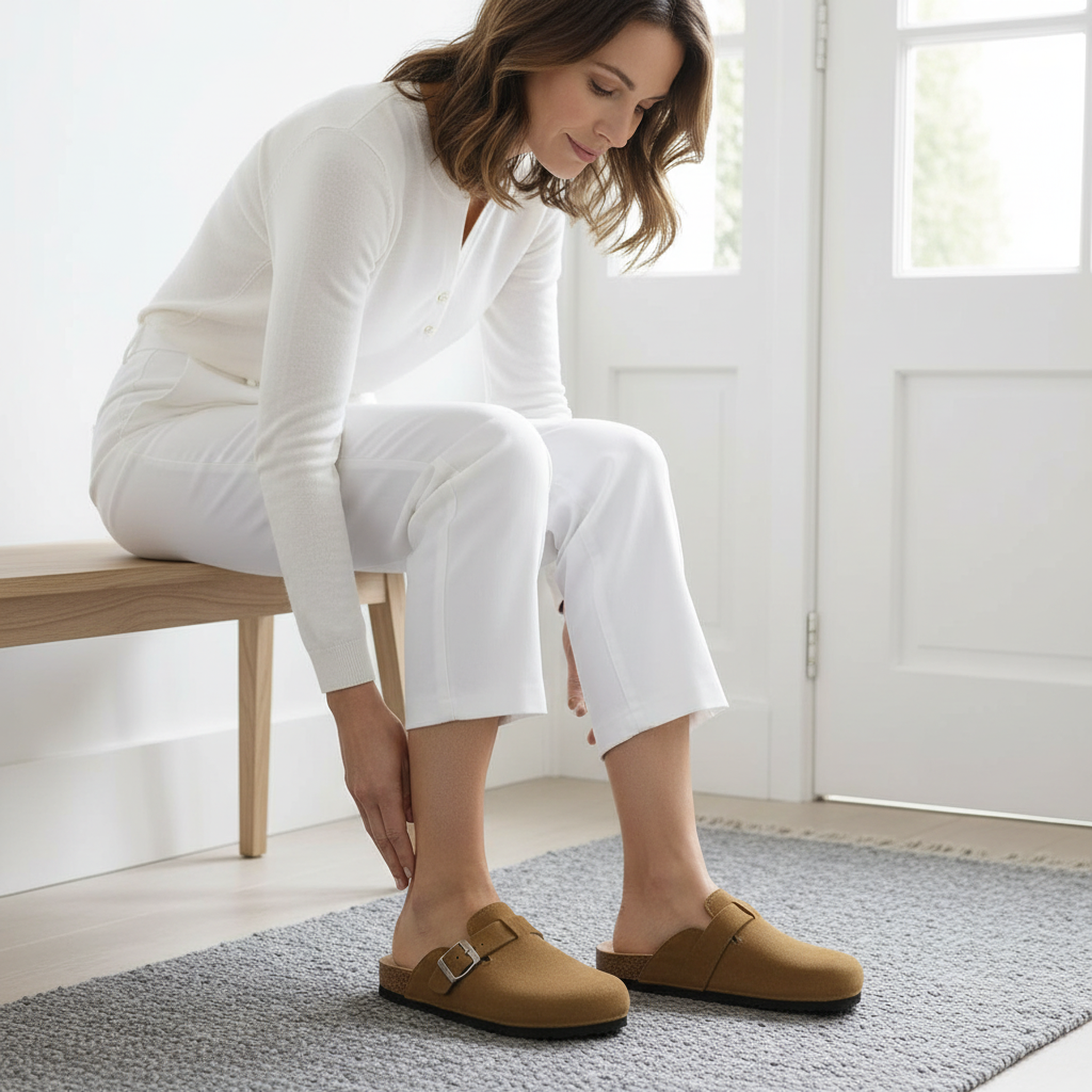 Voir la diapositive 2 : OZABI Ozabi sabots femme confort boucle ajustable semelle liège