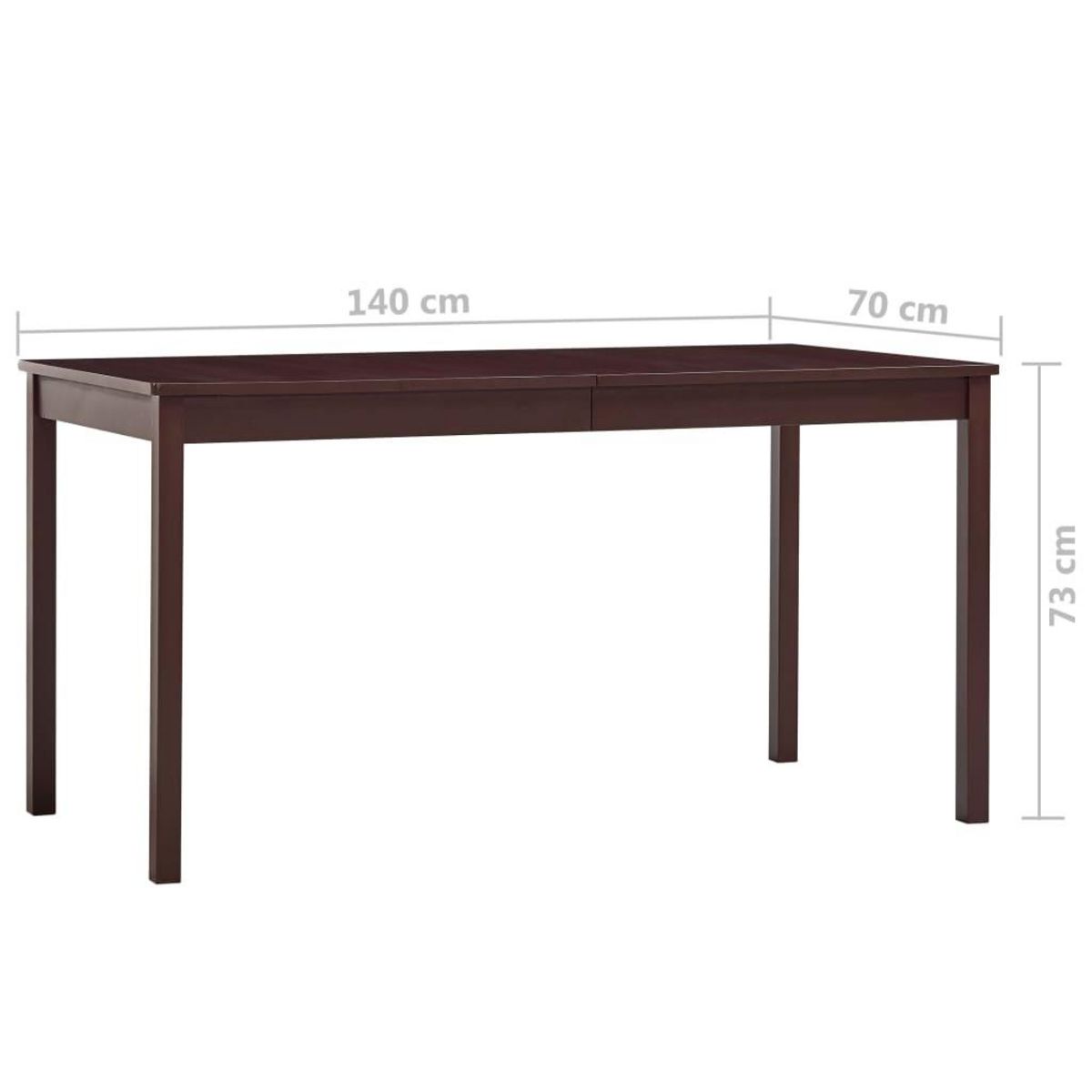 VIDAXL Table a manger Marron fonce 140x70x73 cm Bois de pin