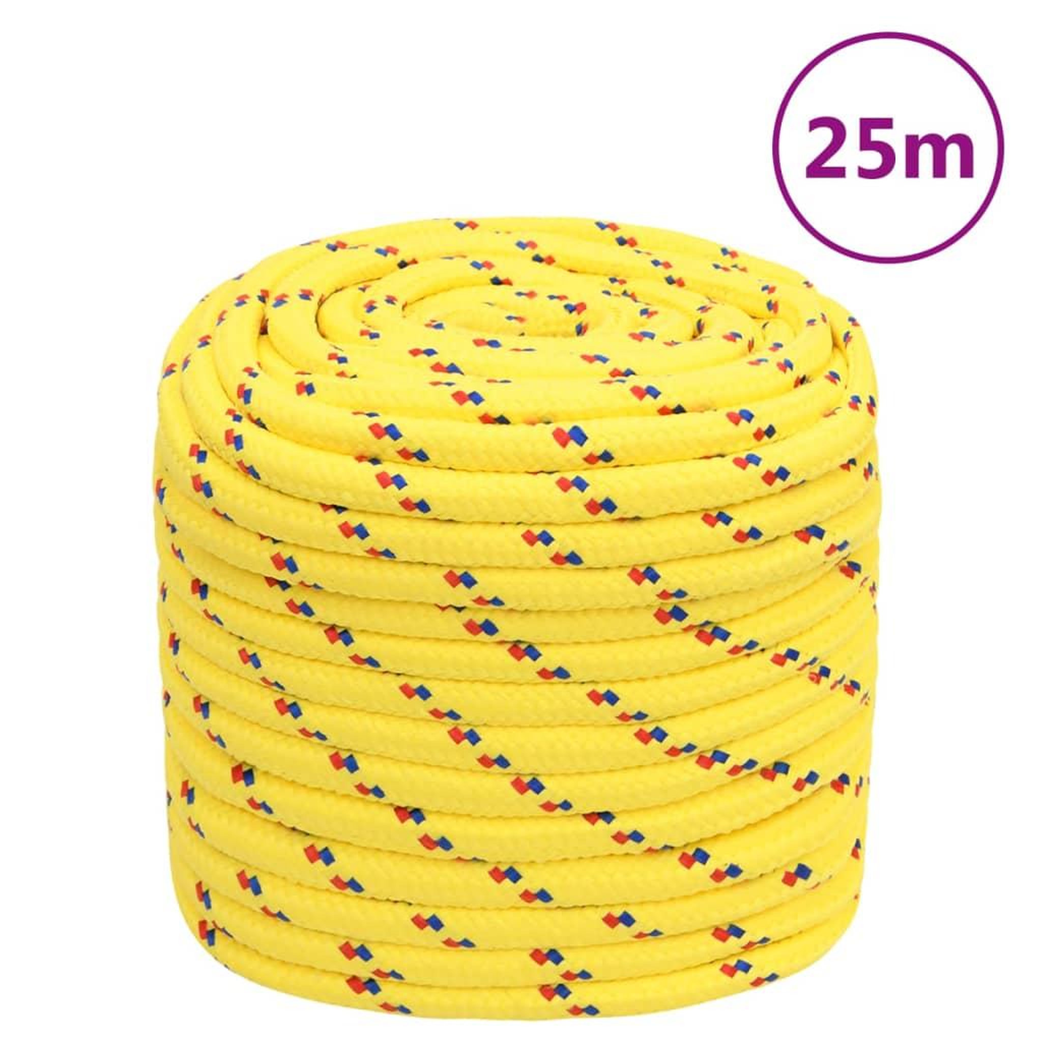 VIDAXL Corde de bateau Jaune 16 mm 25 m Polypropylene