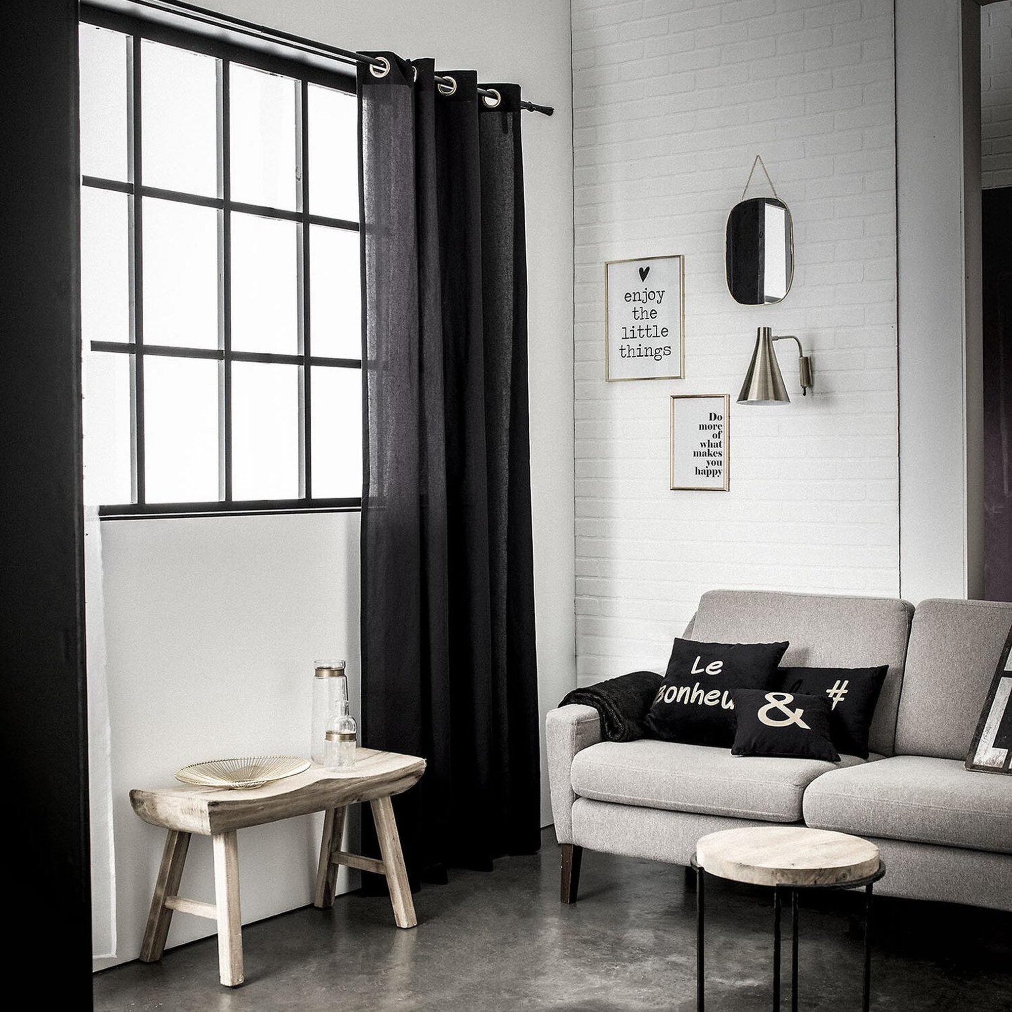 Voir la diapositive 2 : Home collection Rideau, 100% coton, finition oeillets
