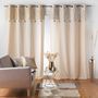 Voir la diapositive 2 : Douceur d'Intérieur Rideau 140x240 uni top métal pompons Solea argent