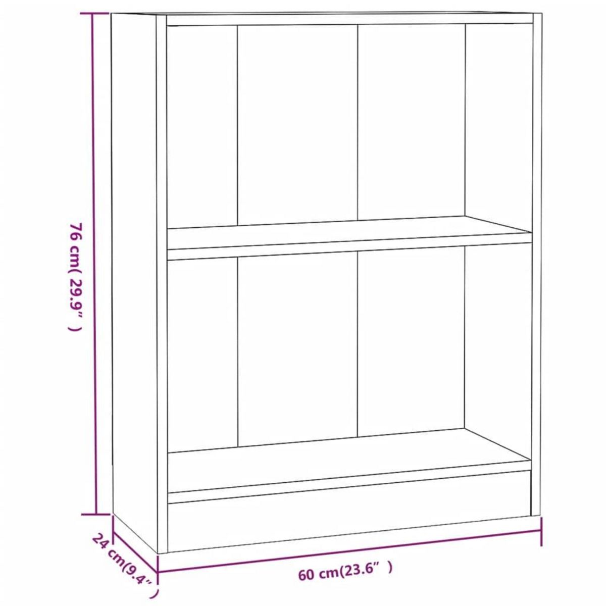 VIDAXL Bibliotheque Blanc brillant 60x24x76 cm Bois d'ingenierie