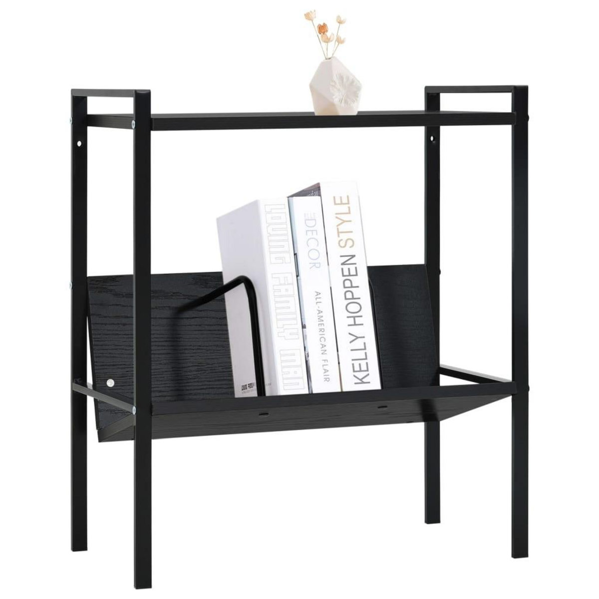 VIDAXL Bibliotheque 2 niveaux Noir 52x28x59 cm bois d'ingenierie