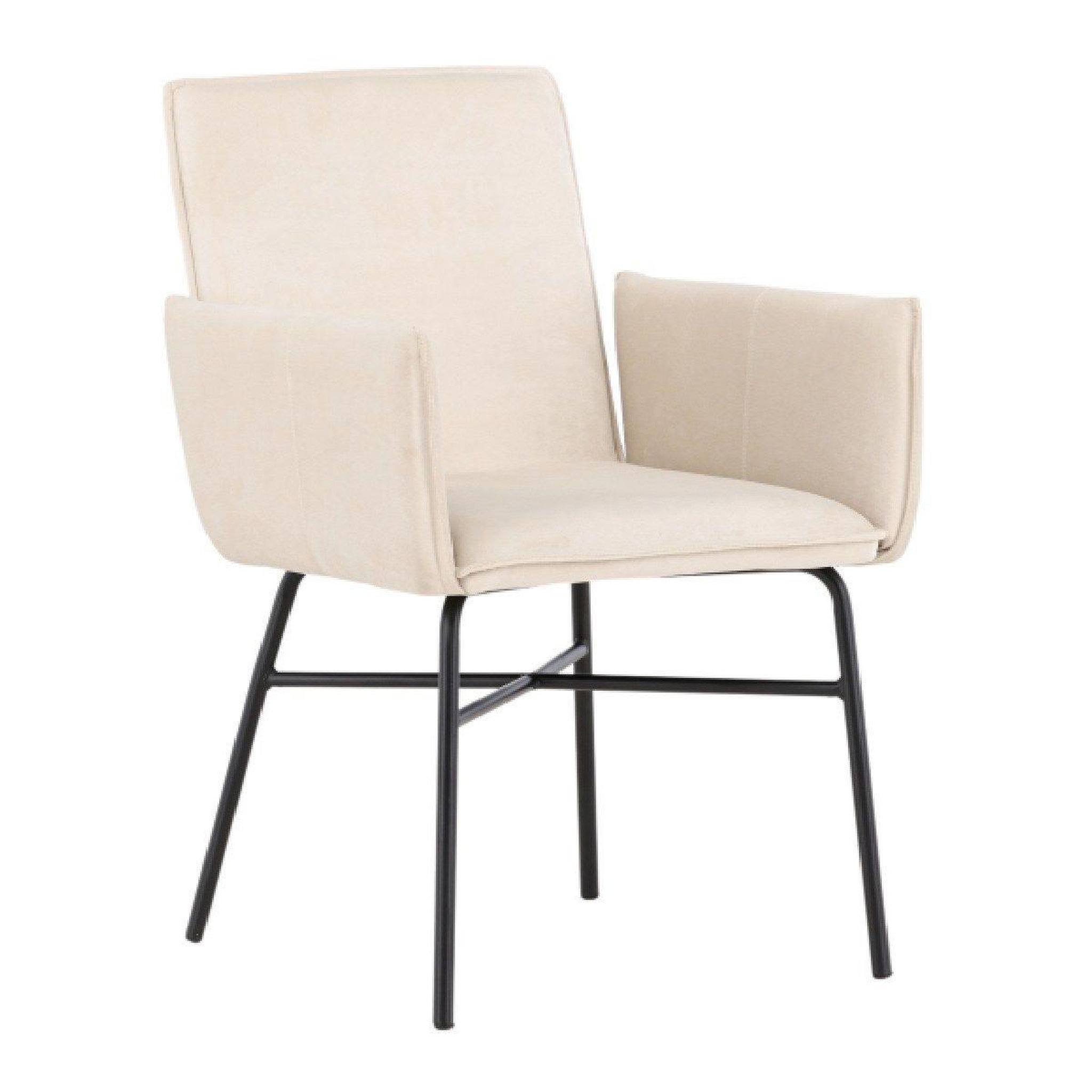 Paris Prix Chaise design en velours  petra  86cm beige
