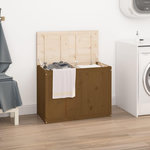 VIDAXL Boîte a linge Marron miel 88,5x44x66 cm Bois massif de pin
