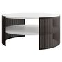 Voir la diapositive 1 : BEST MOBILIER Cruz - table basse ronde - blanc et noir - 75 cm