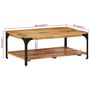Voir la diapositive 6 : VIDAXL Table basse 2 niveaux 100x55x38cm bois manguier massif et acier