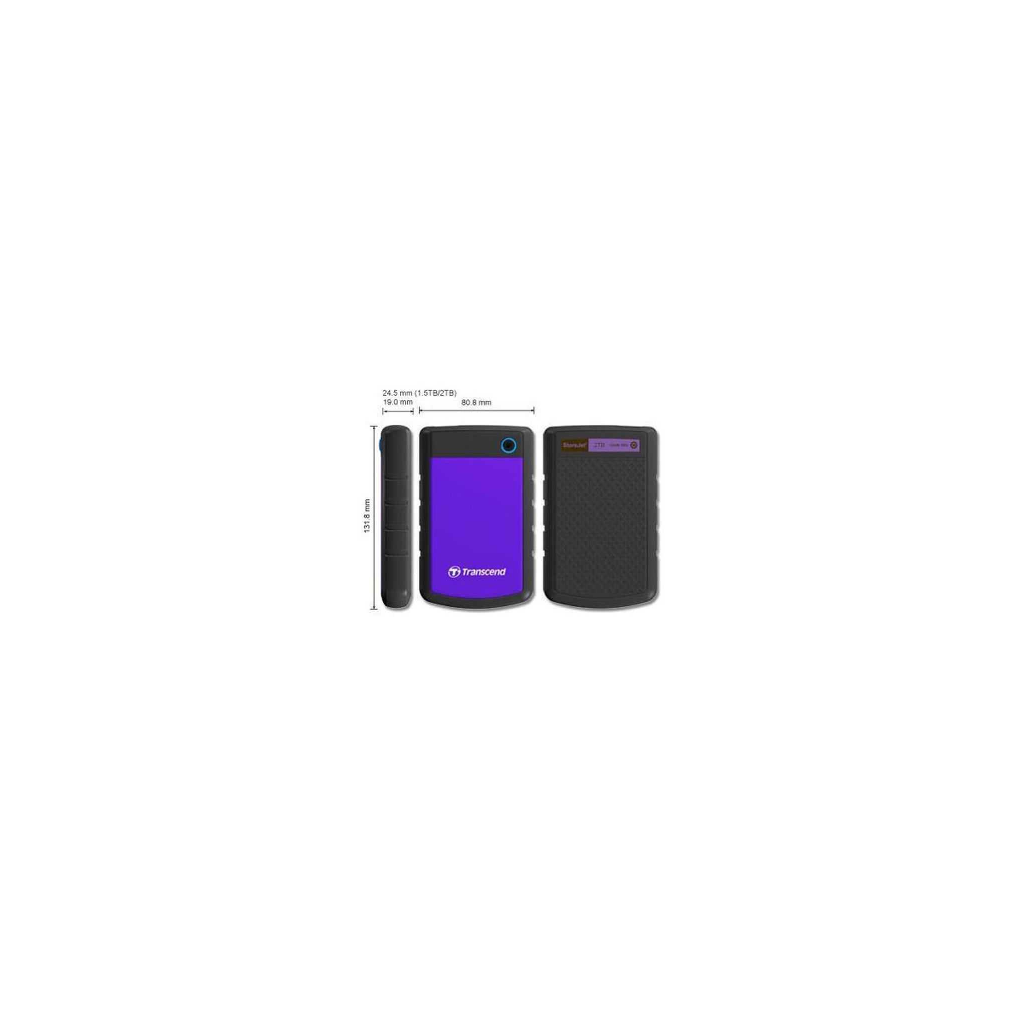 Voir la diapositive 3 : Transcend Transcend storejet 25h3p (usb 3.0), 2tb disque dur externe 2 to noir, violet