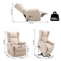 HOMCOM Fauteuil de relaxation électrique fauteuil releveur inclinable avec repose-pied ajustable lin beige