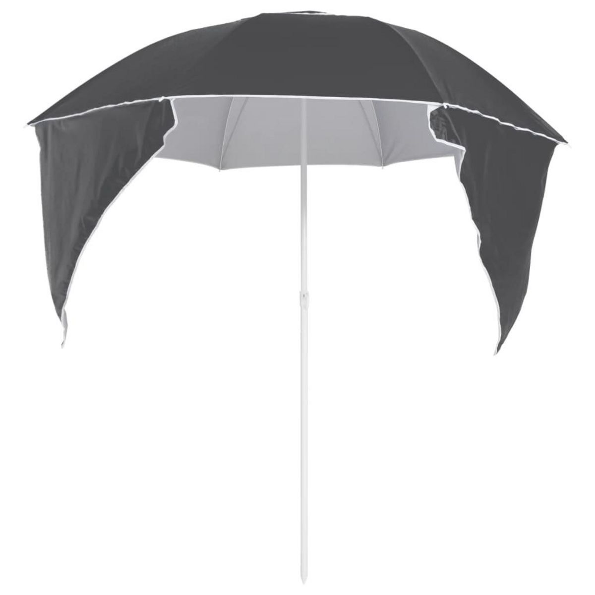 VIDAXL Parasol de plage avec parois laterales anthracite 215 cm