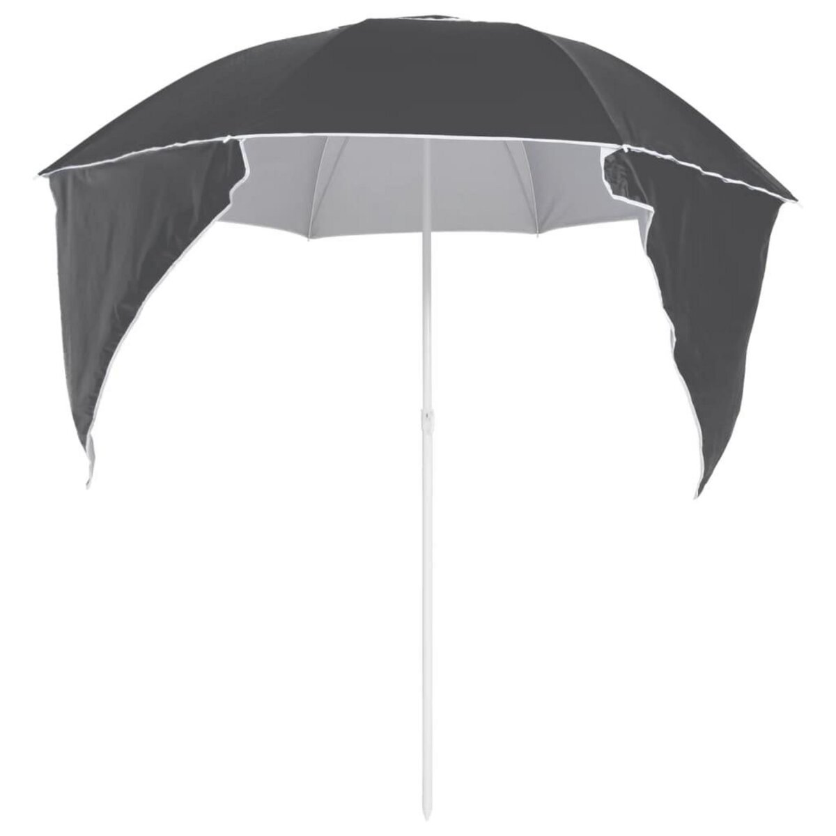 VIDAXL Parasol de plage avec parois laterales anthracite 215 cm
