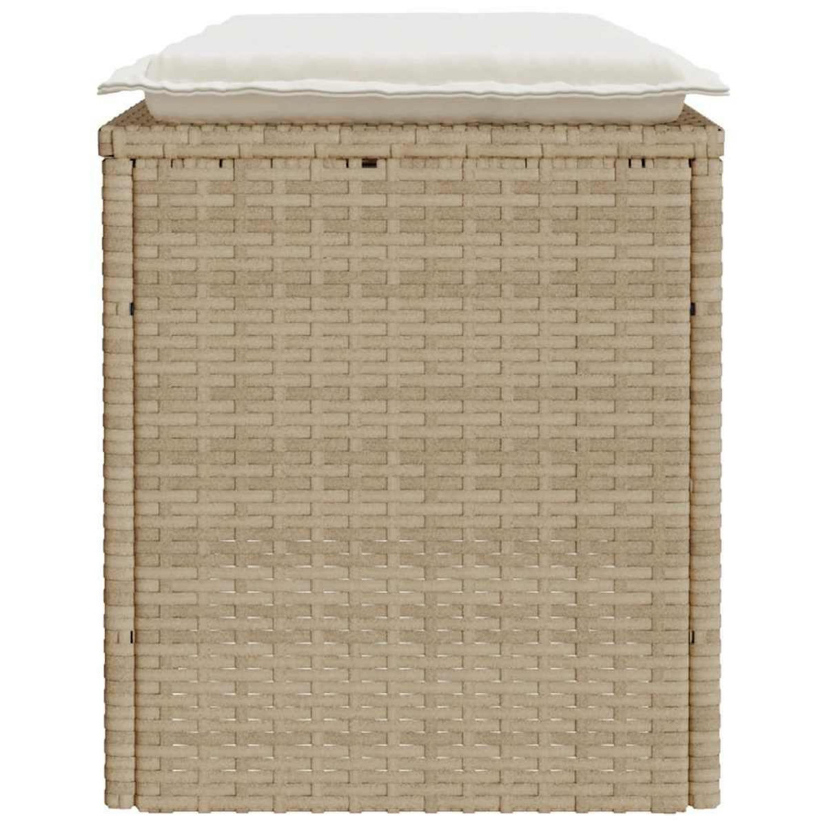 VIDAXL Banc de jardin avec coussin beige 110x40x44 cm resine tressee