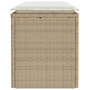 Voir la diapositive 5 : VIDAXL Banc de jardin avec coussin beige 110x40x44 cm resine tressee