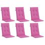 Voir la diapositive 3 : VIDAXL Coussins de chaise a dossier haut lot de 6 rose tissu