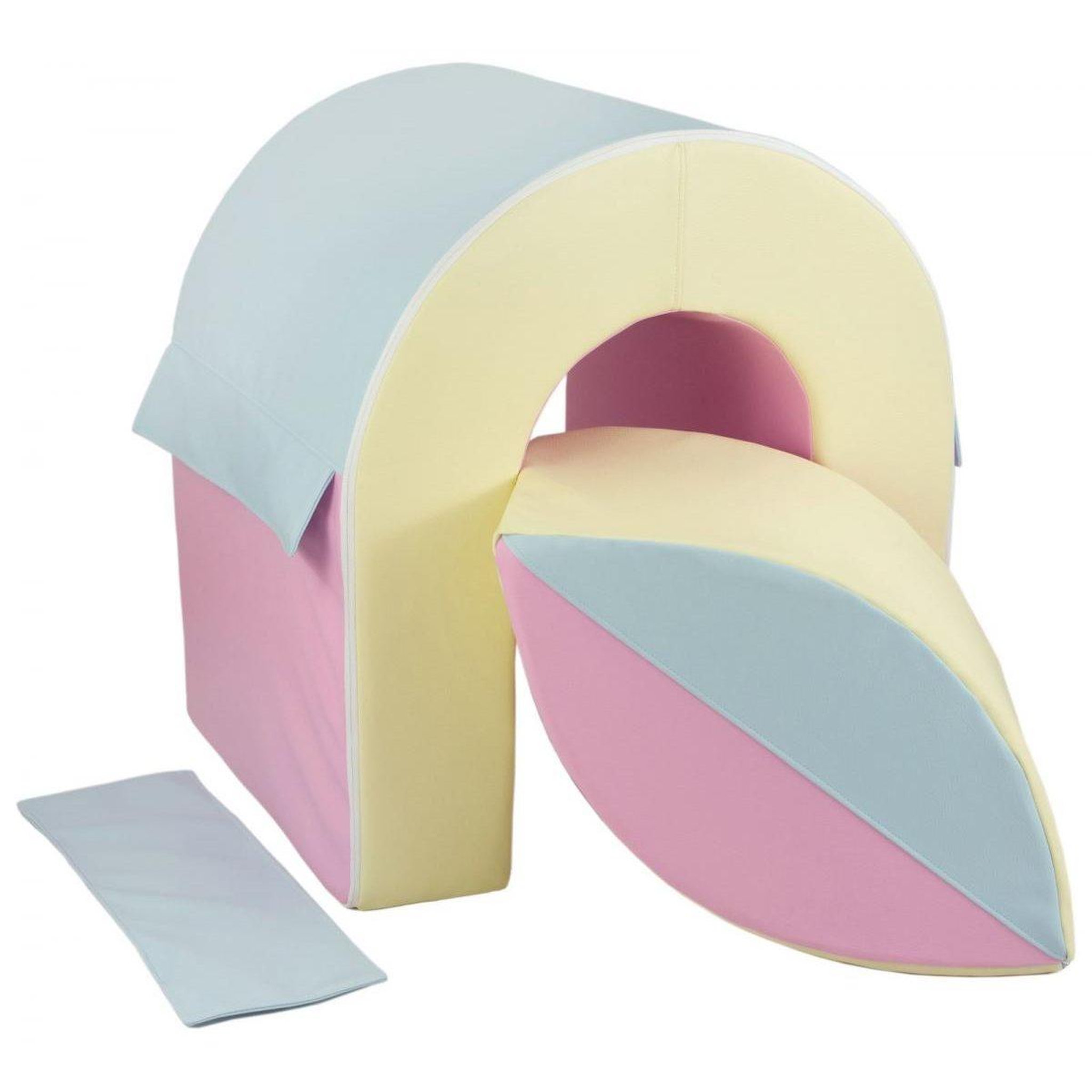 VELINDA Set de 2 blocs en mousse rose, bleu, jaune (pastel)