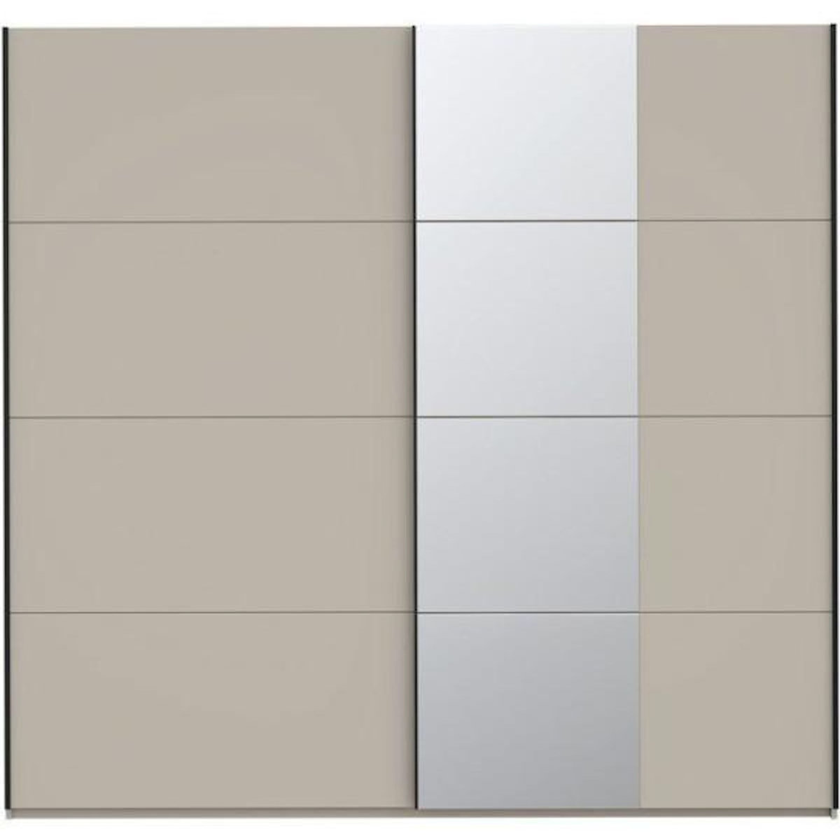 MARKET24 Armoire de chambre - Décor Sable - 2 portes coulissantes - Miroir - L220,1 x P61,2 x H210,5 cm