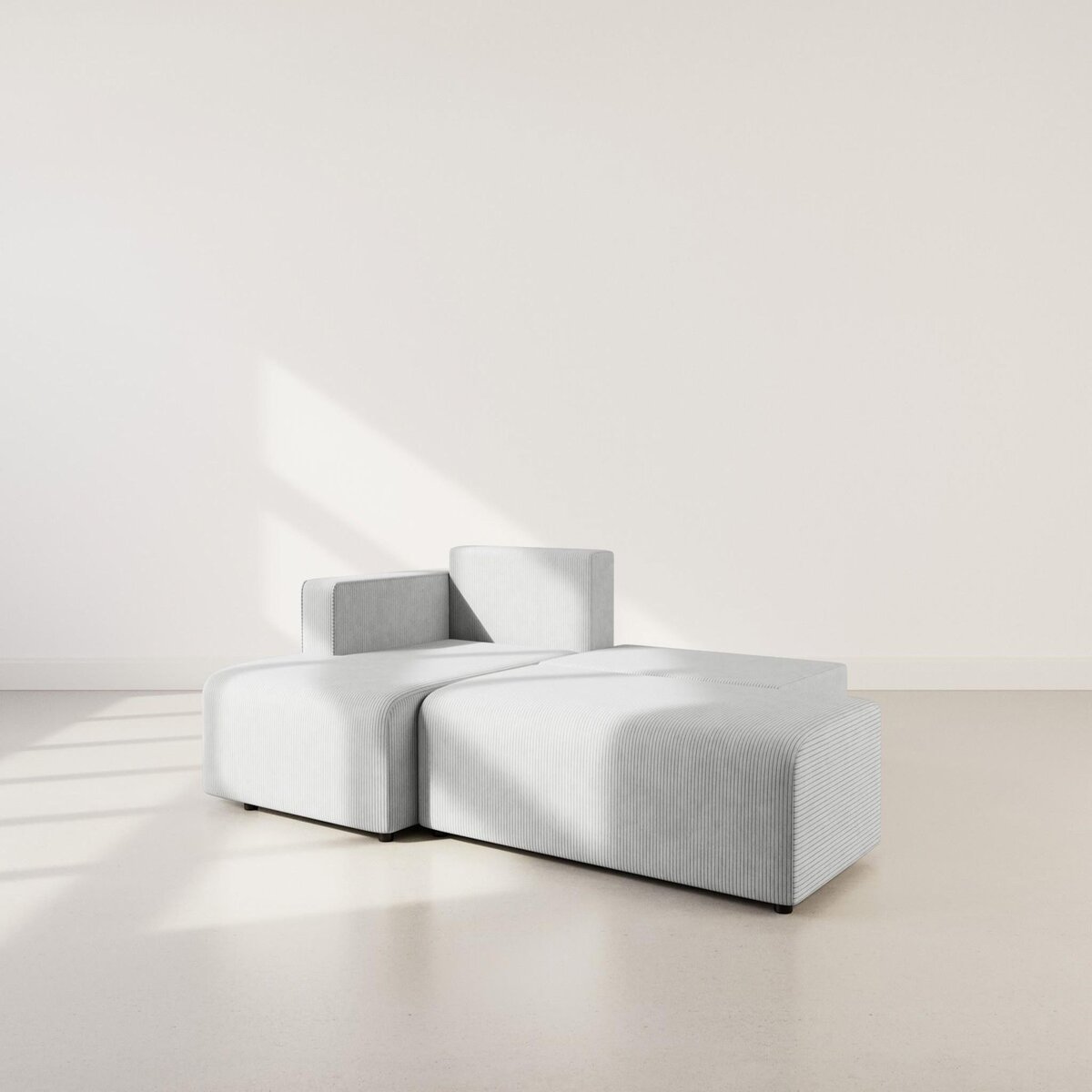 BEST MOBILIER Topaze - canapé d'angle gauche 4 places convertible avec coffre en velours côtelé