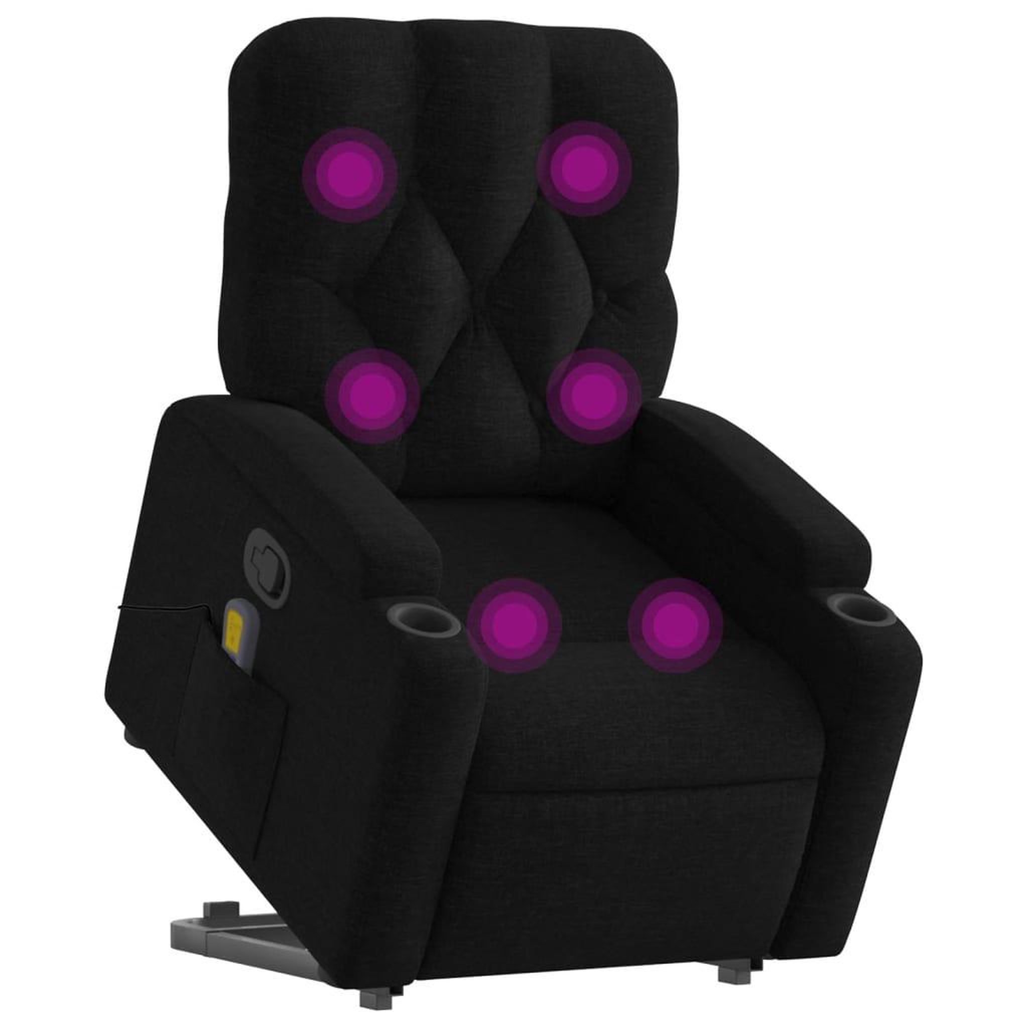 Voir la diapositive 3 : VIDAXL Fauteuil de massage inclinable Noir Tissu