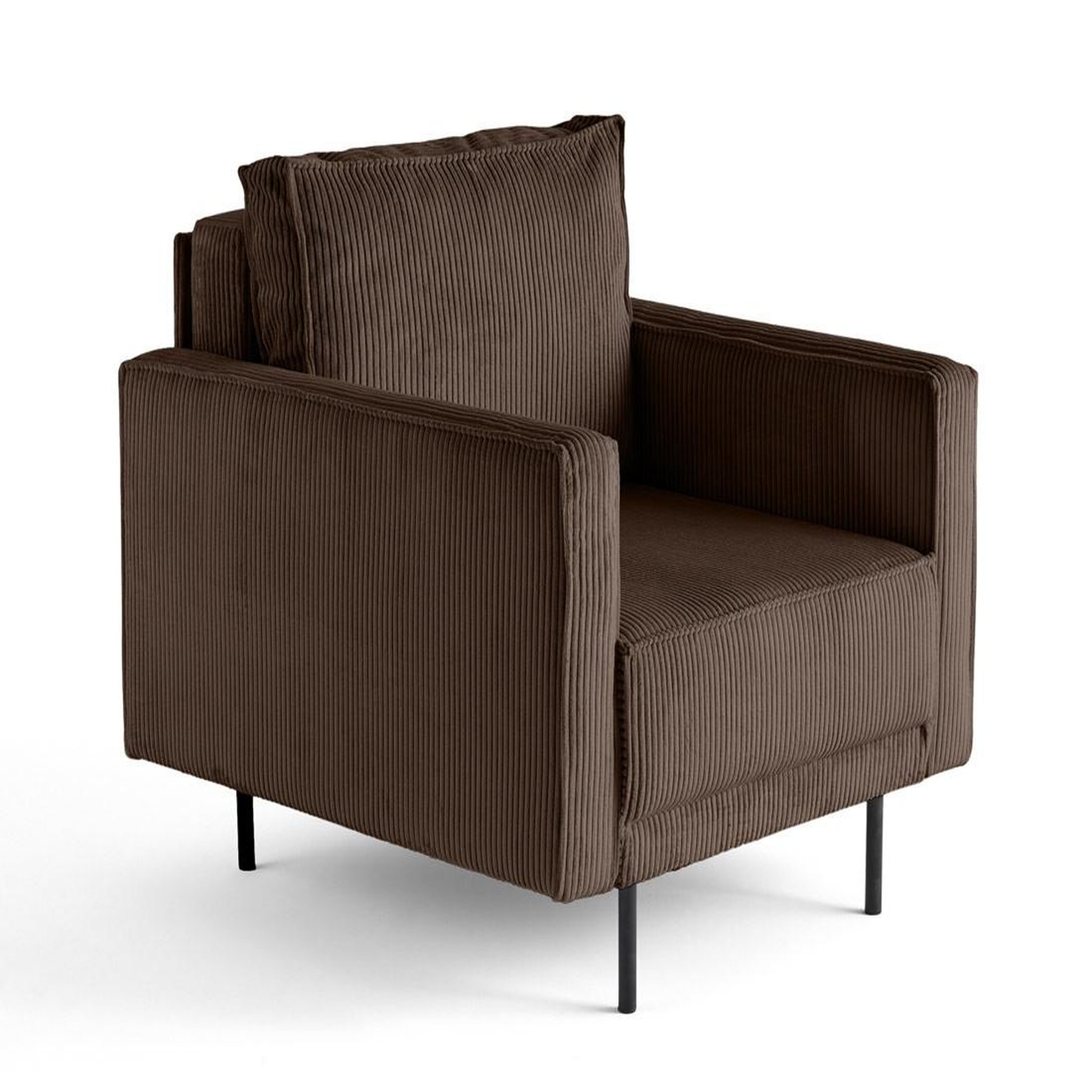 Voir la diapositive 2 : LISA DESIGN Charlie - fauteuil - pieds hauts - en velours côtelé
