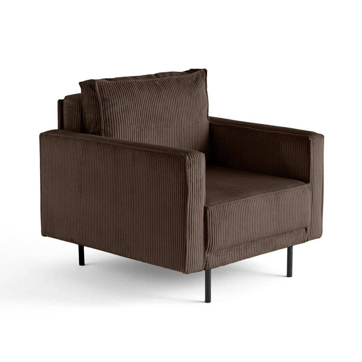 LISA DESIGN Charlie - fauteuil - pieds hauts - en velours côtelé