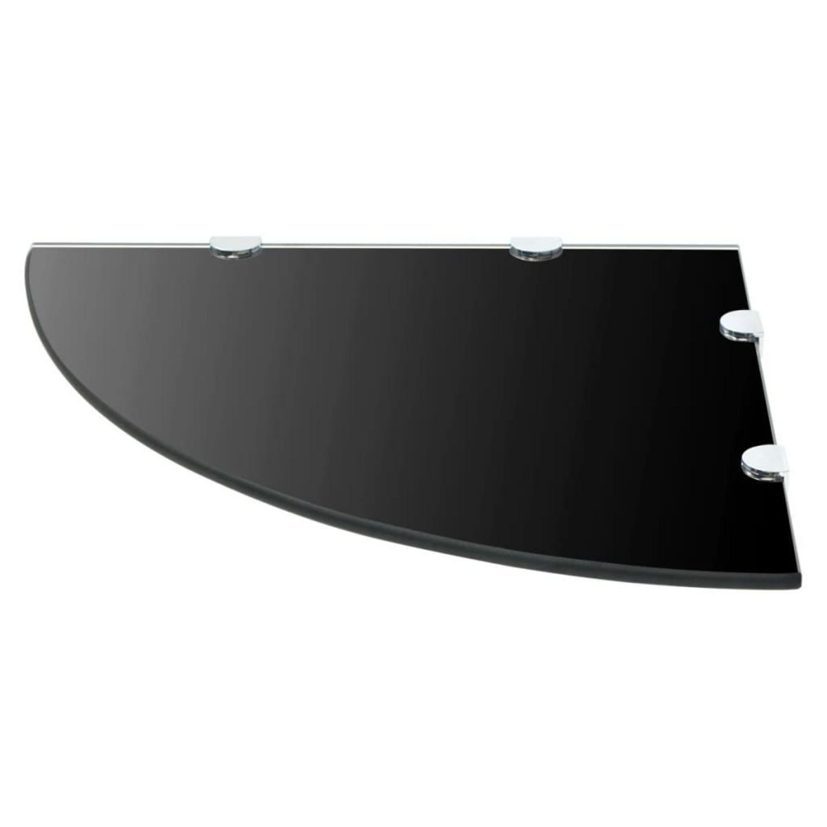 VIDAXL Etagere de coin avec supports chromes Verre Noir 45 x 45 cm