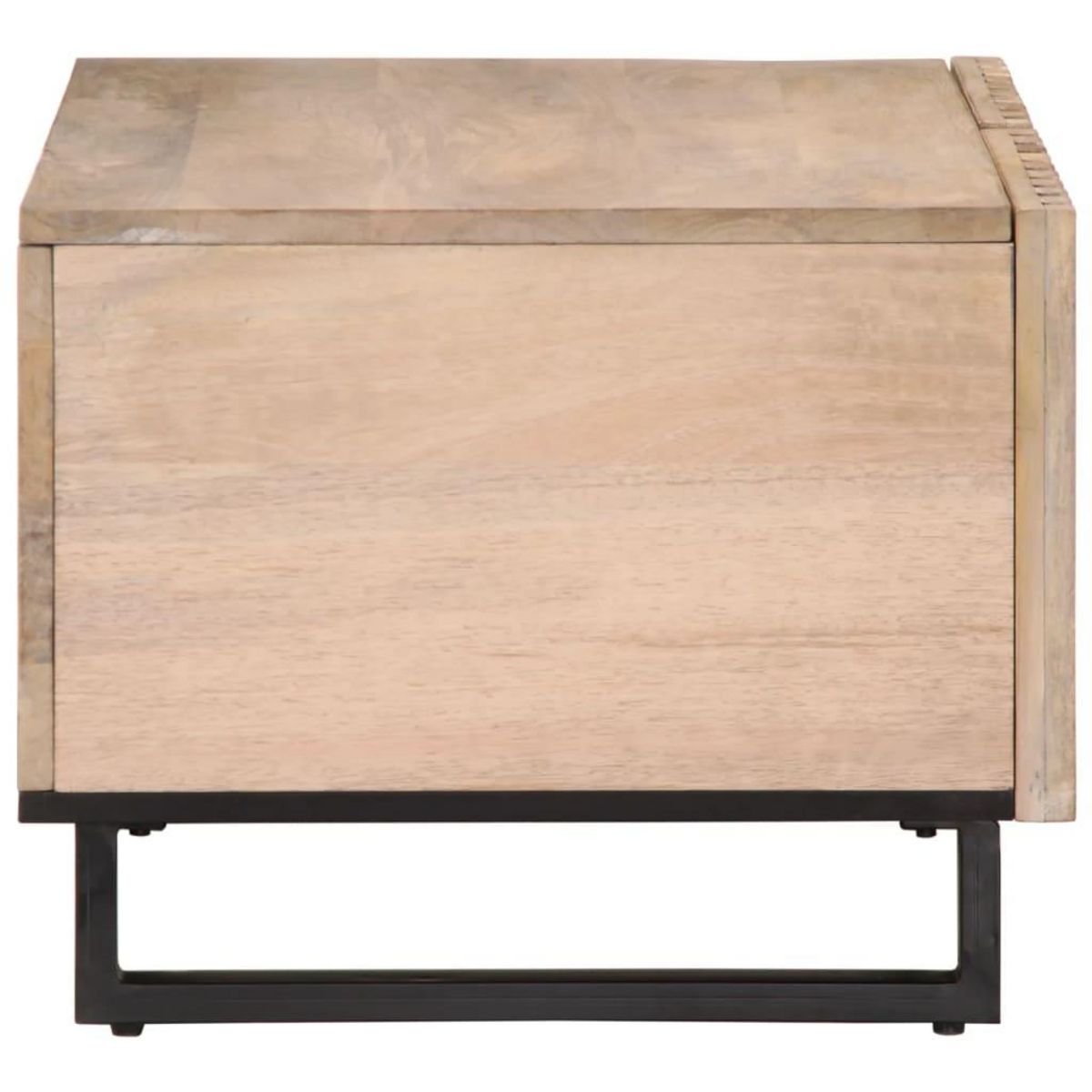 VIDAXL Table basse blanc 80x51x40 cm bois de manguier massif