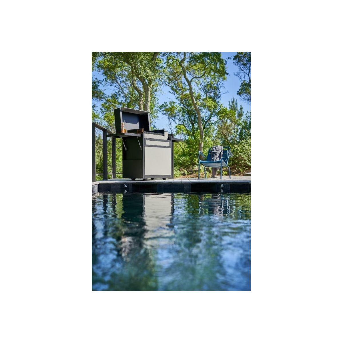 FORGE ADOUR Chariot Plancha CH PAF75NG Acier Noir/Gris