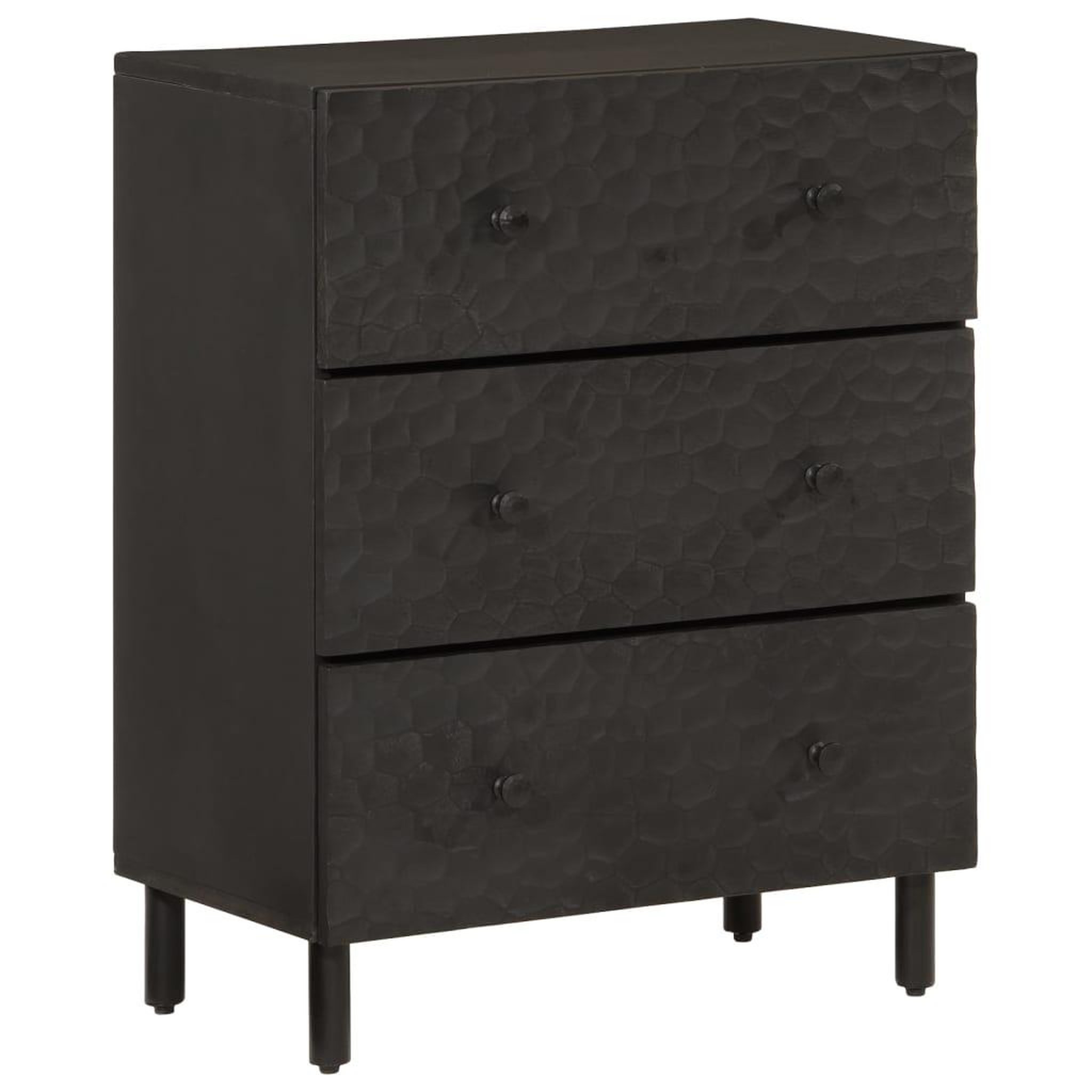 Voir la diapositive 2 : VIDAXL Armoire laterale noir 60x33x75 cm bois massif de manguier