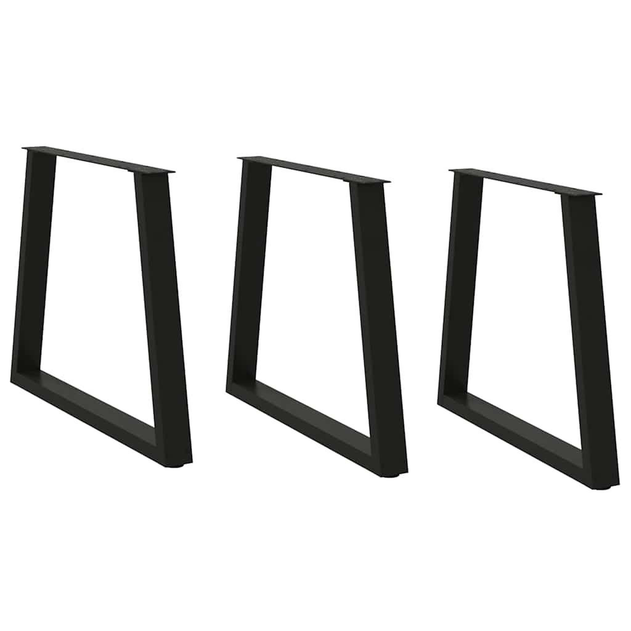 VIDAXL Pieds de table a manger forme de V 3 pcs noir 80x(72-73,3) cm