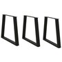 Voir la diapositive 1 : VIDAXL Pieds de table a manger forme de V 3 pcs noir 80x(72-73,3) cm