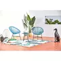 CONCEPT USINE Salon de jardin 2 fauteuils oeuf + table basse bleu ACAPULCO