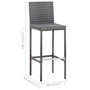 Voir la diapositive 6 : VIDAXL Ensemble de bar d'exterieur 7 pcs coussins Resine tressee Gris