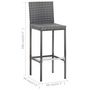Voir la diapositive 6 : VIDAXL Ensemble de bar d'exterieur 7 pcs coussins Resine tressee Gris