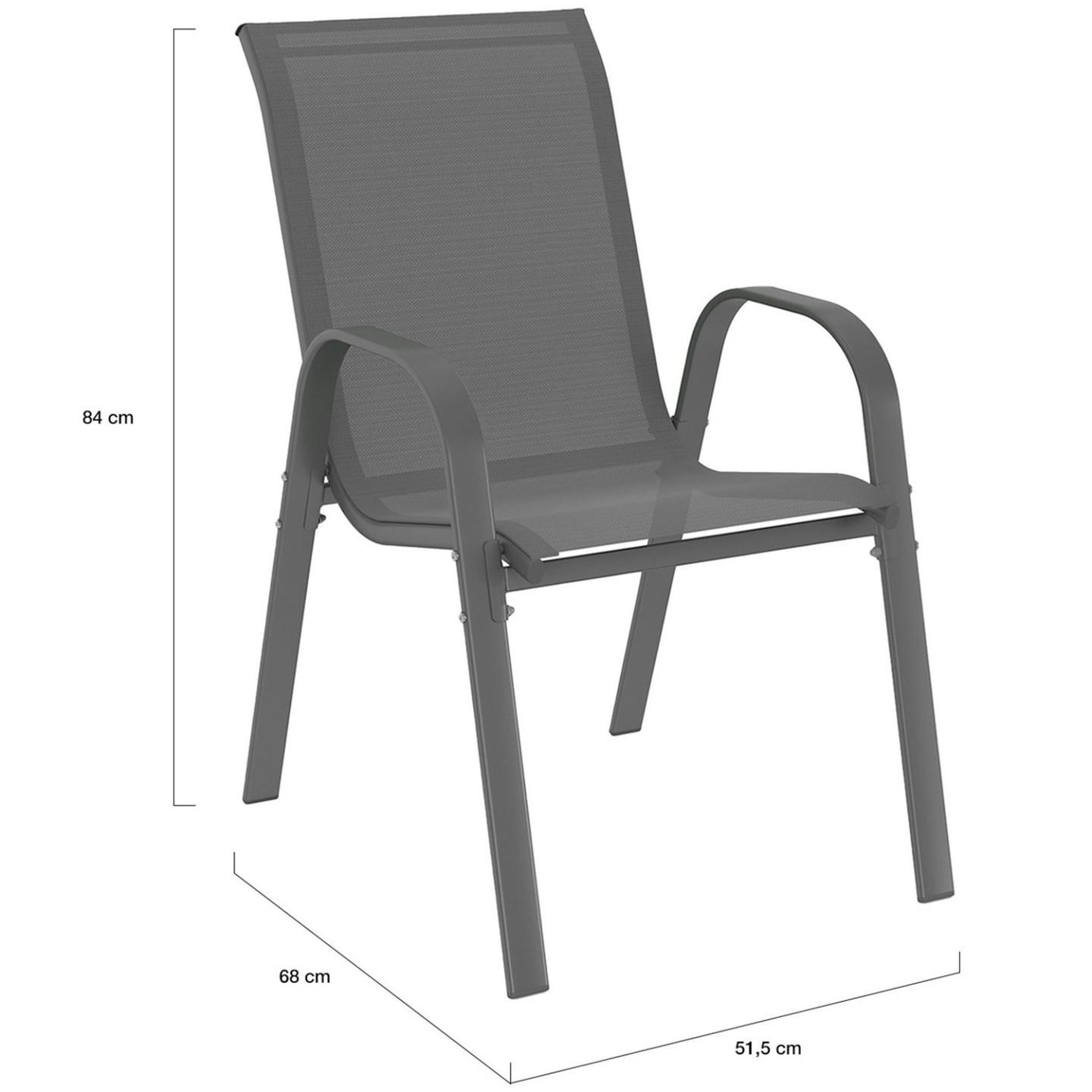 Voir la diapositive 6 : ID MARKET Salon de jardin madrid table 190 cm et 8 chaises empilables gris anthracite plateau transparent