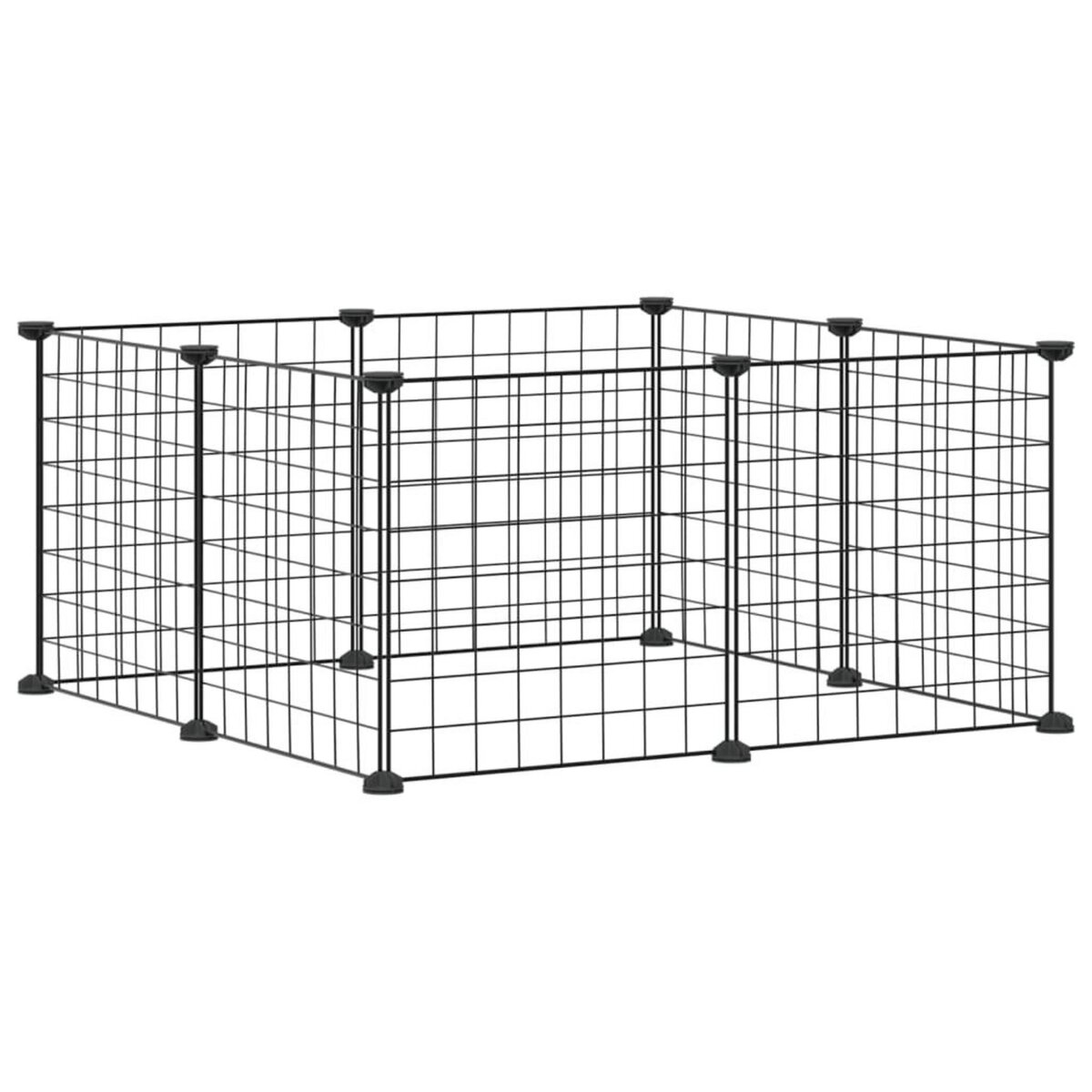 VIDAXL Cage animaux de compagnie a 8 panneaux Noir 35x35 cm Acier