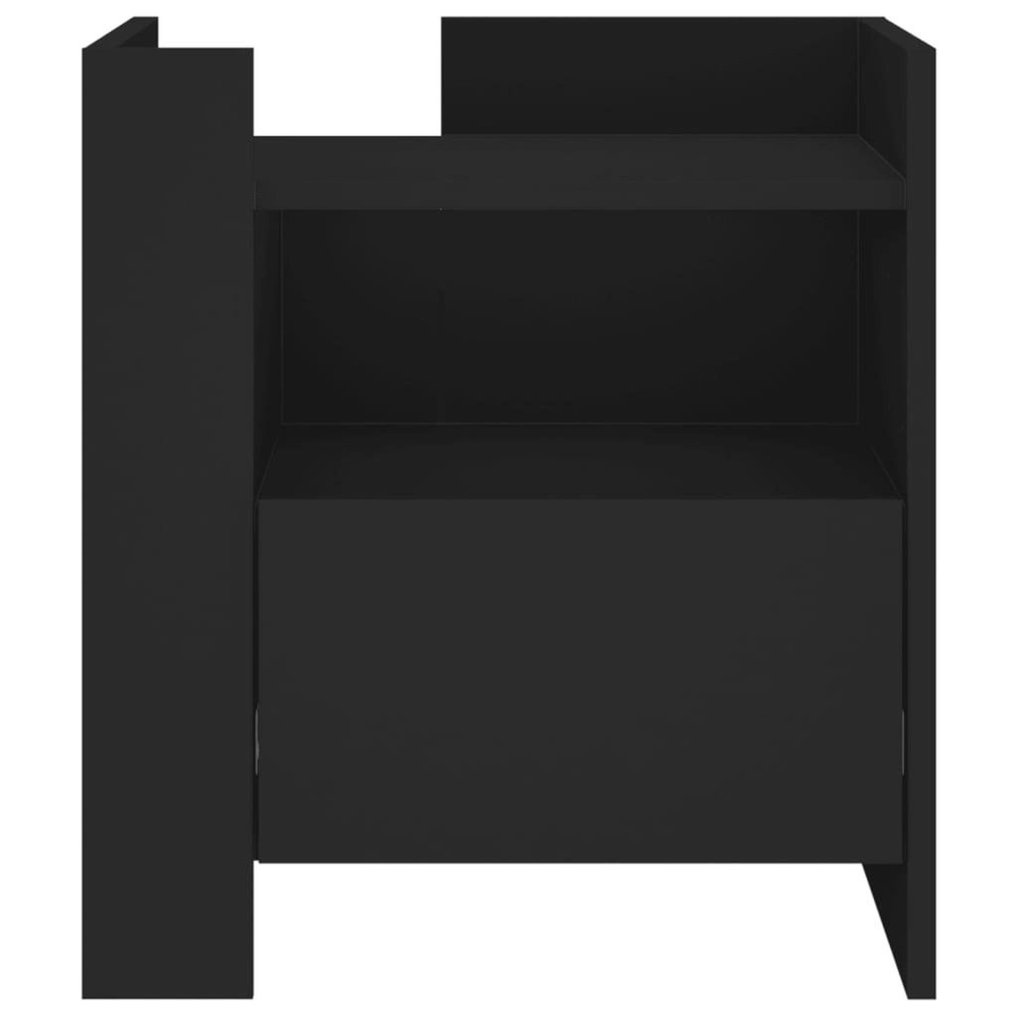 Voir la diapositive 4 : VIDAXL Table de chevet noir 45x50x50 cm bois d'ingenierie