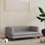 VIDAXL Lit pour chien gris 80x45x30 cm similicuir