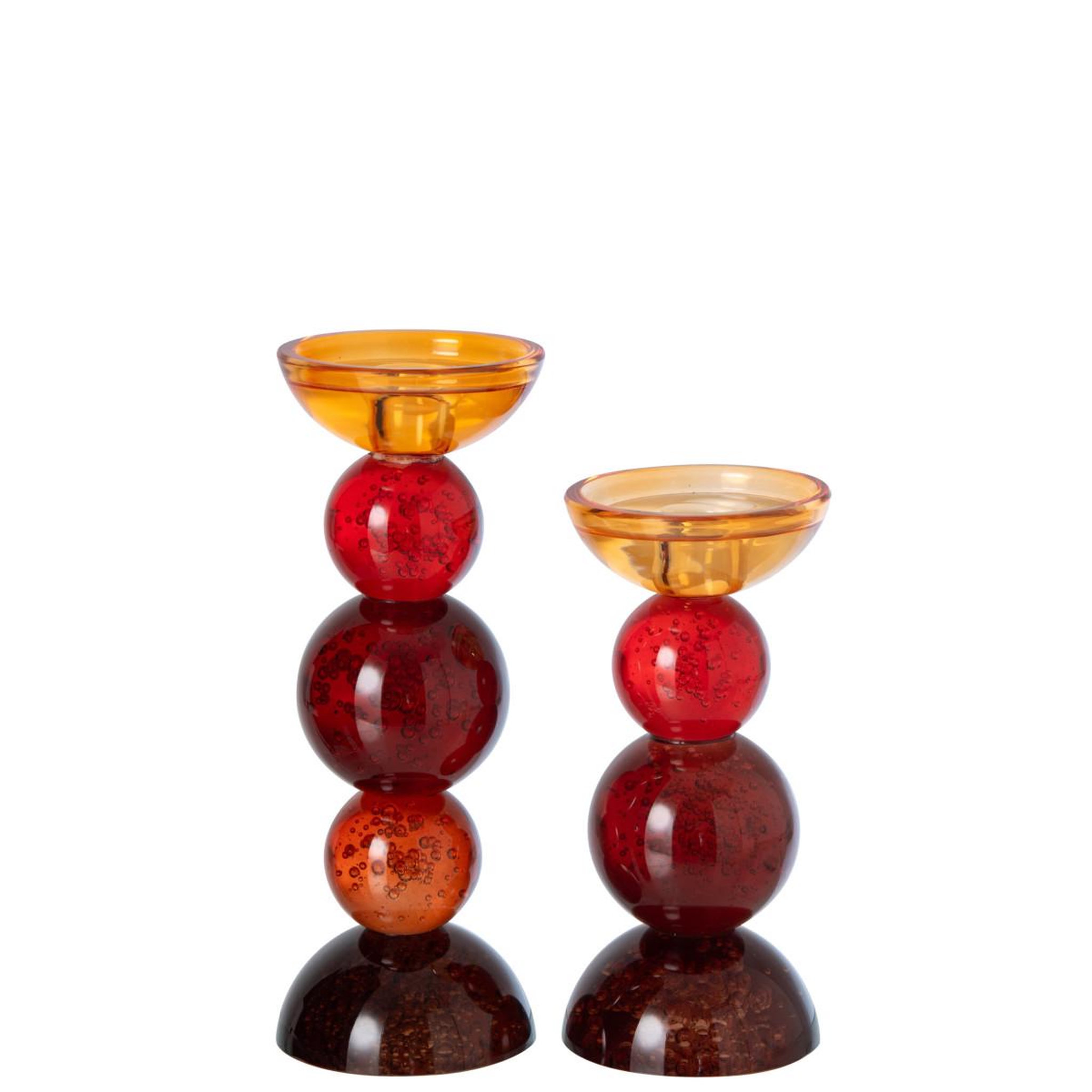 Voir la diapositive 3 : J-LINE Bougeoir boules en verre  ilias  21cm multicolore