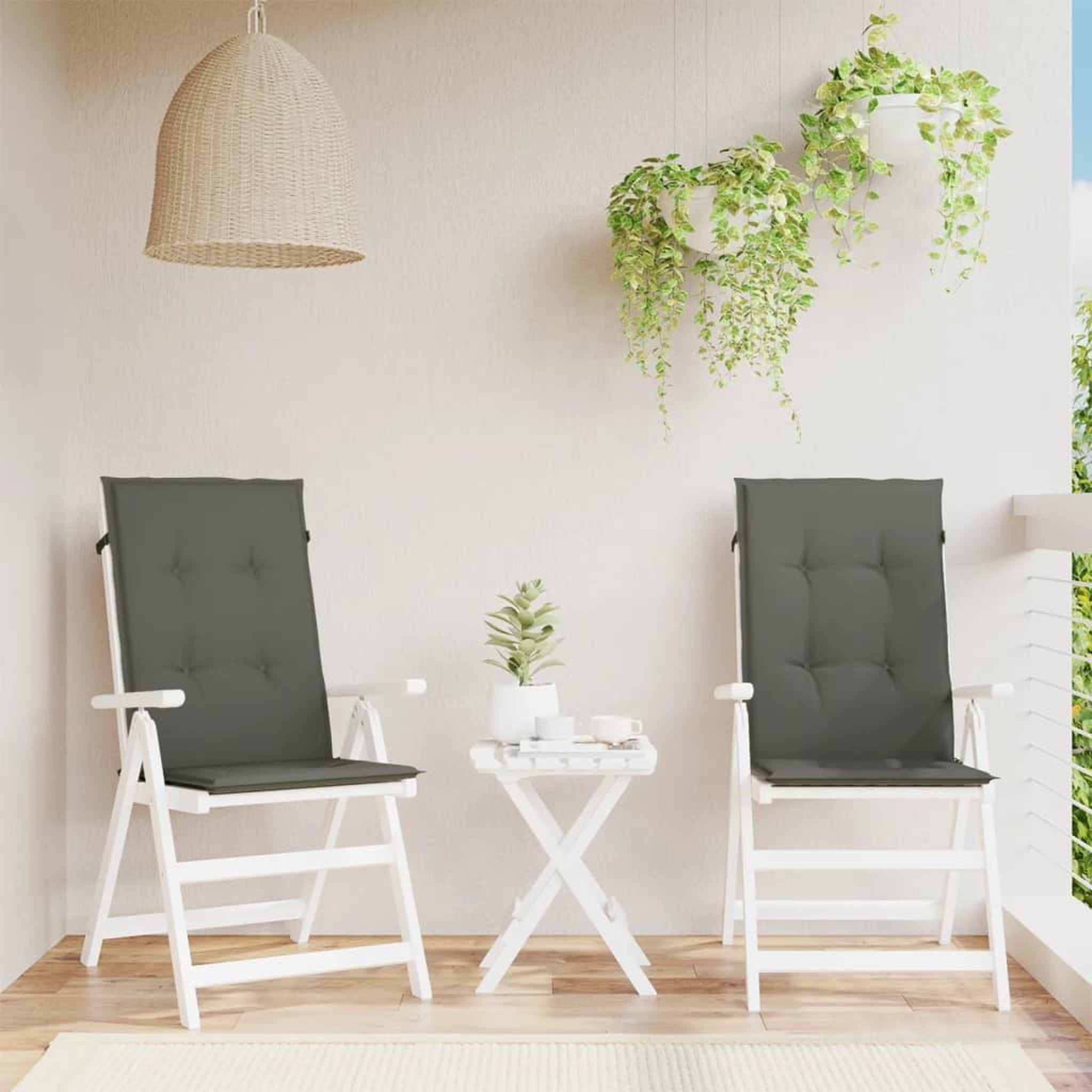 Voir la diapositive 4 : VIDAXL Coussins de chaise a dossier haut lot de 2 gris fonce melange